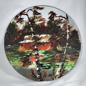 Sharon Winslow Signed Painting Wall Art Hanging Mirror Landscape Vintage Decor